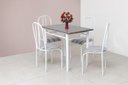 Ver imagem 3 de Mesa de Jantar com 4 Cadeiras Granito Madri 1.00M Aço Branca