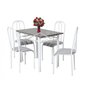 Mesa de Jantar com 4 Cadeiras Granito Madri 1.00M Aço Branca - 1