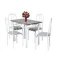 Ver imagem 1 de Mesa de Jantar com 4 Cadeiras Granito Madri 1.00M Aço Branca
