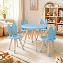 Ver imagem 1 de Conjunto Coelho Mesa 4 Cadeiras Infantil Pintura PU:Azul