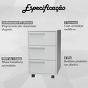 Ver imagem 7 de Gaveteiro para Escritorio Gamer 3 Gavetas e 4 Rodizios Branco B26 Novam Branco