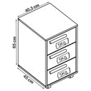 Ver imagem 5 de Gaveteiro para Escritorio Gamer 3 Gavetas e 4 Rodizios Branco B26 Novam Branco