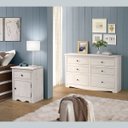 Ver imagem 4 de Cômoda de Madeira Maciça com 6 Gavetas Branco Envelhecido