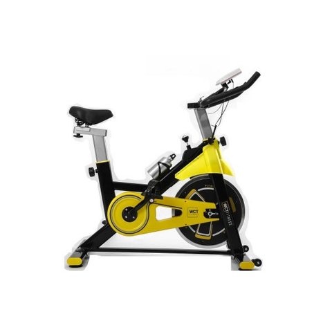 Bicicleta Spinning com Roda de Inercia de 8kg - Preto e Amarelo