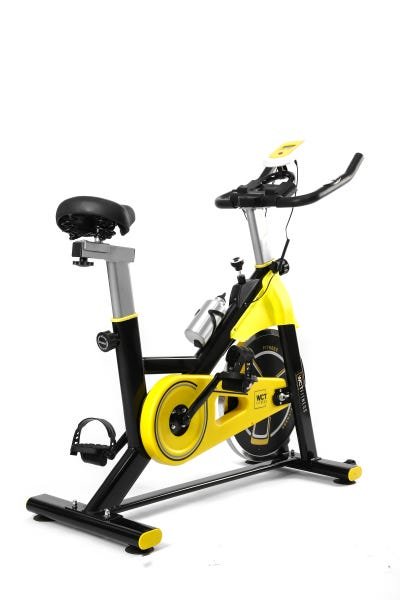 Bicicleta Spinning com Roda de Inercia de 8kg - Preto e Amarelo - 6