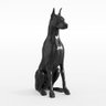 Escultura Decorativa Doberman em Resina Maciça Preto - Gran Belo - 1