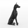 Escultura Decorativa Doberman em Resina Maciça Preto - Gran Belo - 6