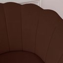 Ver imagem 3 de Poltrona Pétala Veludo Marrom Pés Palito - Kimi Design