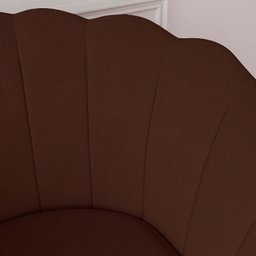 Poltrona Pétala Veludo Marrom Pés Palito - Kimi Design - 3