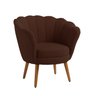 Poltrona Pétala Veludo Marrom Pés Palito - Kimi Design - 1