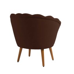 Poltrona Pétala Veludo Marrom Pés Palito - Kimi Design - 2