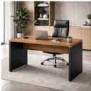 Ver imagem 2 de Mesa Escritório 1,70x0,70m s/Gavetas Workstart Nogal Sevilha/Preto 21474