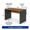 Ver imagem 7 de Mesa Escritório 1,70x0,70m s/Gavetas Workstart Nogal Sevilha/Preto 21474
