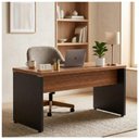 Ver imagem 1 de Mesa Escritório 1,70x0,70m s/Gavetas Workstart Nogal Sevilha/Preto 21474