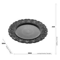 SOUSPLAT DE PLASTICO MERIDA PRETO 33cm - 5