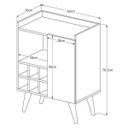 Ver imagem 5 de Buffet Aparador com Adega Prime Wood Retrô Pés Palito 1 Porta - Preto com Nature