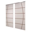 Ver imagem 2 de Porta Dupla Branco Prime Frisada Kit Alumínio F01 - 210x180