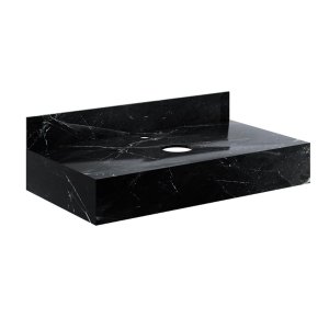 Bancada Porcelanato Banheiro Milão 80cm Preta Darabas