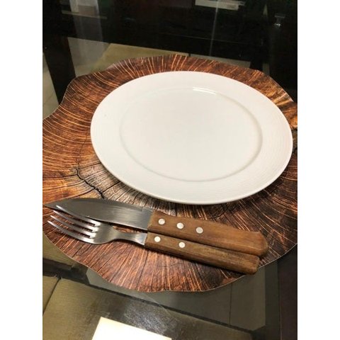 Kit De Jogo Americano Tronco De Arvore 35cm X 45cm 12 Uni.