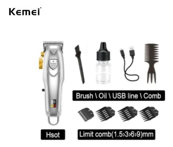 Maquina De Cabelo Corte Kemei Professional Recarga Km-1999pg