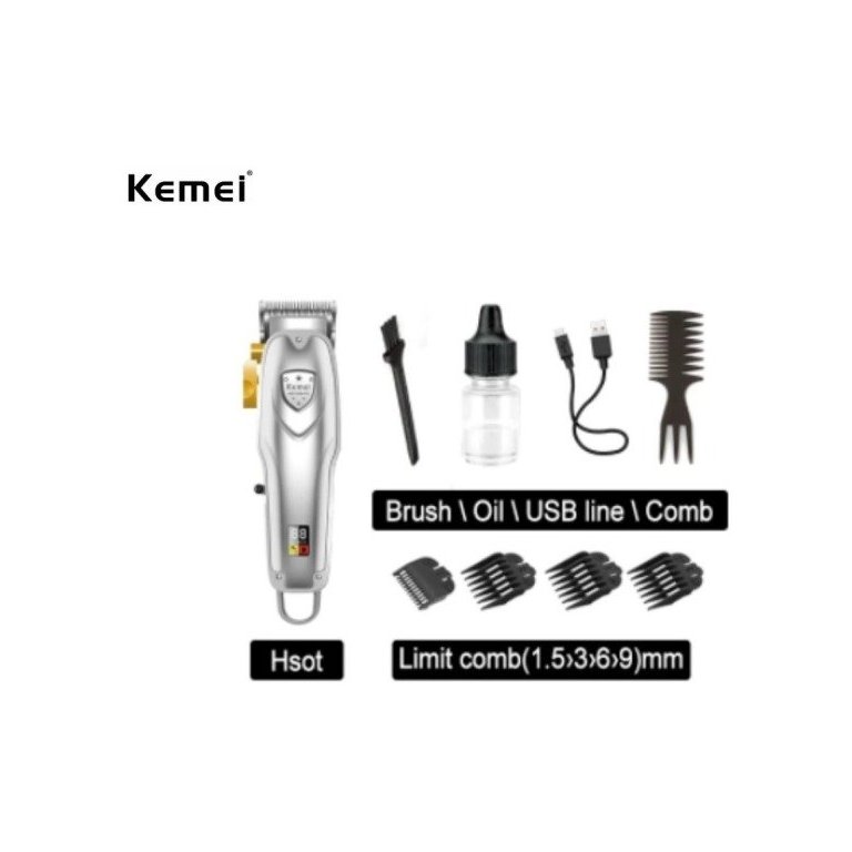 Maquina De Cabelo Corte Kemei Professional Recarga Km-1999pg