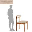 Ver imagem 4 de Conjunto com 2 Cadeiras Monaco Premium em Madeira Maciça Marrom/Veludo Bege/Imbuia