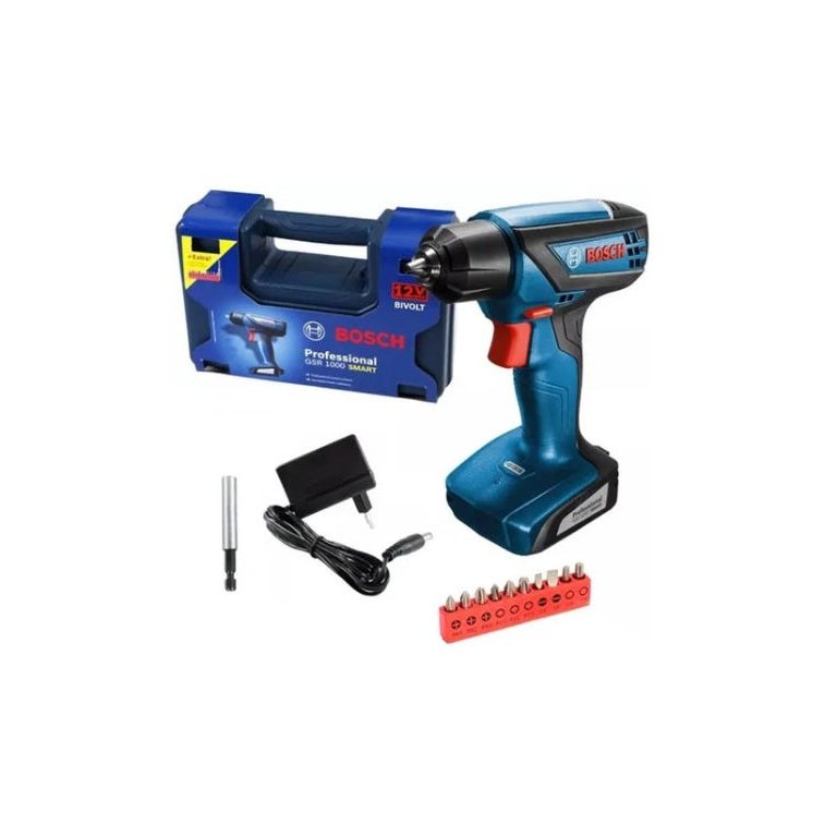 Parafusadeira/furadeira Bosch S/fio 12v Gsr1000 Smart + Bits Bivolt