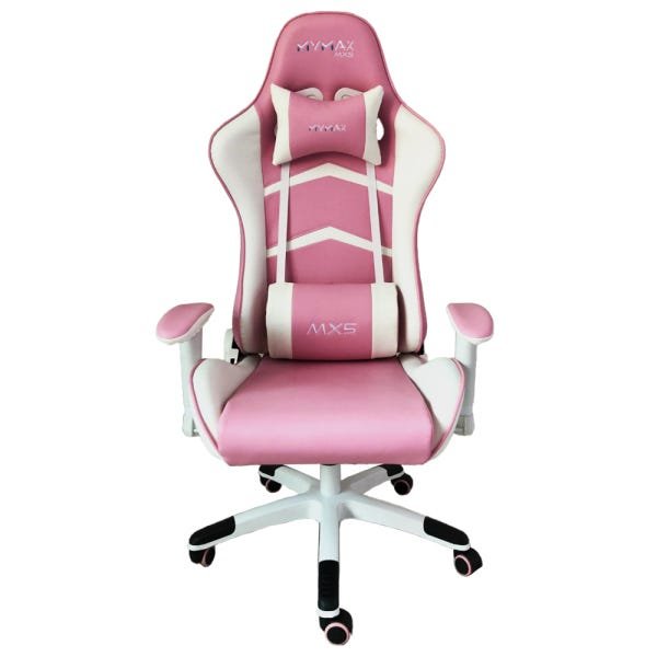 Cadeira Gamer Mx5 Giratória Branco e Rosa Mymax