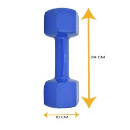 Halter Sextavado em Vinil Ahead Sports 5kg Azul - 3