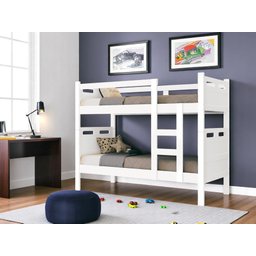 Beliche Cama Solteiro para Meninos Confortável Cor Branca - 1