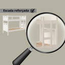 Ver imagem 4 de Beliche Cama Solteiro para Meninos Confortável Cor Branca