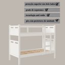 Ver imagem 3 de Beliche Cama Solteiro para Meninos Confortável Cor Branca