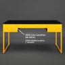 Mesa Escritório Moderna Davi Industrial Escrivaninha com 3 Gavetas 150x60 Amarelo - 6