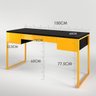 Mesa Escritório Moderna Davi Industrial Escrivaninha com 3 Gavetas 150x60 Amarelo - 5