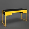 Mesa Escritório Moderna Davi Industrial Escrivaninha com 3 Gavetas 150x60 Amarelo - 9