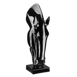 Escultura Estátua Decorativa Cabeça de Cavalo Grande 108cm:preto Brilho - 1