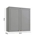 Ver imagem 3 de Armário Aéreo para Cozinha 2 Portas 80cm Americana Cinza Crystal