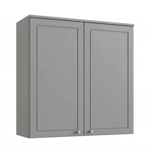 Armário Aéreo para Cozinha 2 Portas 80cm Americana Cinza Crystal