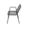Cadeira Una Empilhável com Braço Preta Base Fixa - 2