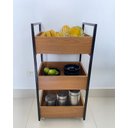 Ver imagem 3 de Fruteira de Chão com Rodizio Carrinho Organizador Multiuso