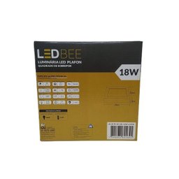 Plafon LED Sobrepor Quadrado 18W Branca LEDbee - 3 Plafon LED Sobrepor Quadrado 18W Branca LEDbee - 3