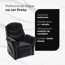 Ver imagem 2 de Poltrona Papai e Mamãe Reclinável Retrátil com Encosto Confortável Desing Sofisticado Veludo Preto
