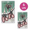 KIT 6PCS TESOURA MULTIUSO AÇO INOXIDÁVEL CABO ANATÔMICO - 1