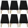 Kit 06 Cadeiras Para Sala de Jantar Ana Pés Palito Veludo Preto D'Classe Decor - 1