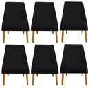Ver imagem 1 de Kit 06 Cadeiras para Sala de Jantar Ana Pés Palito Veludo Preto D'classe Decor