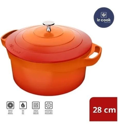 Conjunto 6 Peças Le Cook Cerâmico Orange Antiaderente Panelas Caçarolas Frigideiras - 7