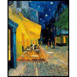 Quadro O Terraço do Café à Noite Vincent Van Gogh 40x50cm com Moldura - 1