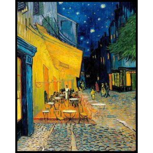 Quadro O Terraço do Café à Noite Vincent Van Gogh 40x50cm com Moldura