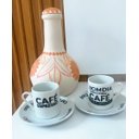Ver imagem 3 de Xicara para café ou chá com pires frase bom dia de porcelana HAUSKRAFT cj 12 PCS 90ML na caixa