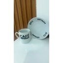 Ver imagem 1 de Xicara para café ou chá com pires frase bom dia de porcelana HAUSKRAFT cj 12 PCS 90ML na caixa
